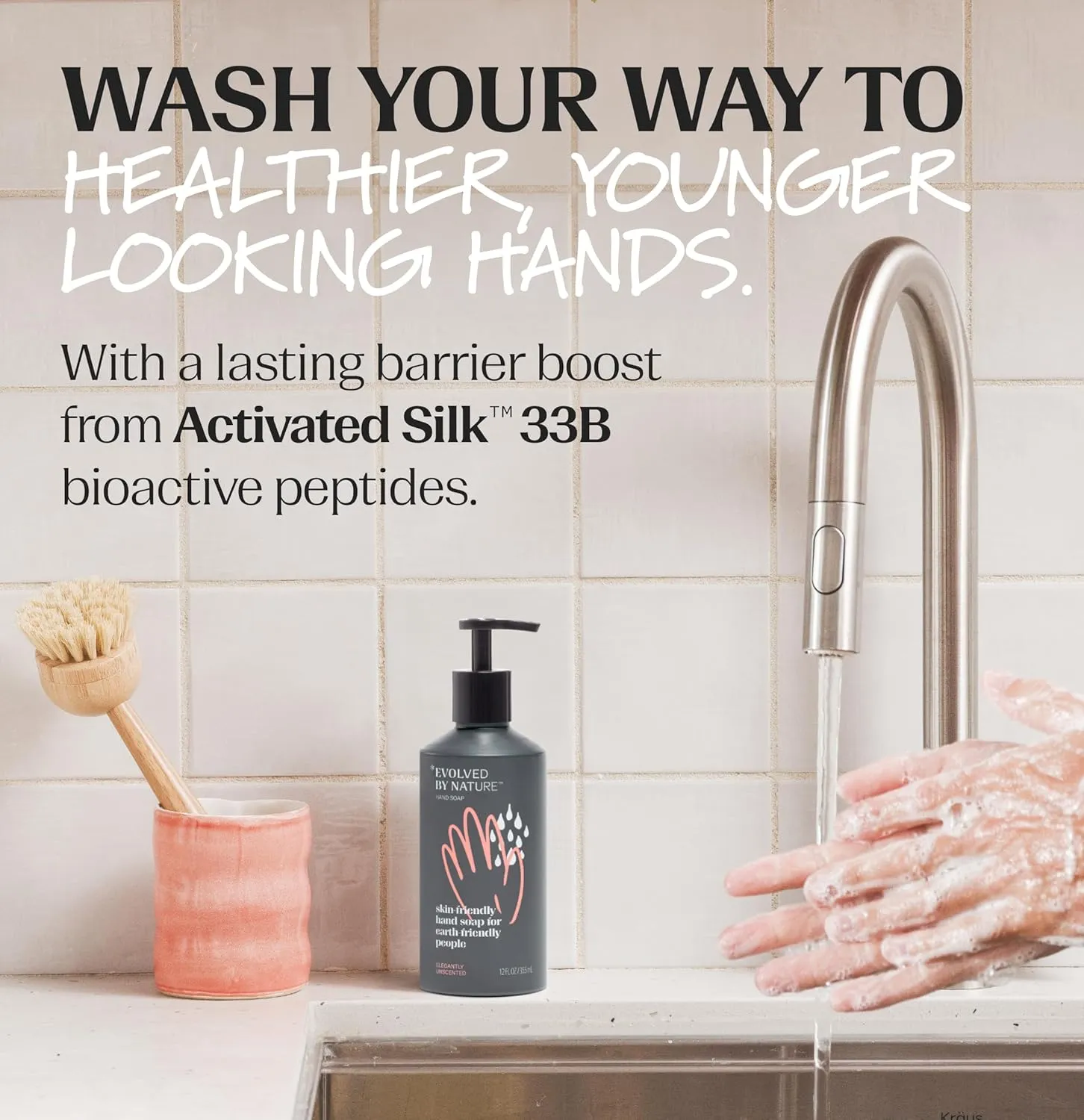 Evolved By Nature Liquid Hand Soap, 12 Oz (Charcoal, Variety Pack of 3) - Unscented, Rosemary Lemon, and Lavender Lemongrass - Biodegradable Formula