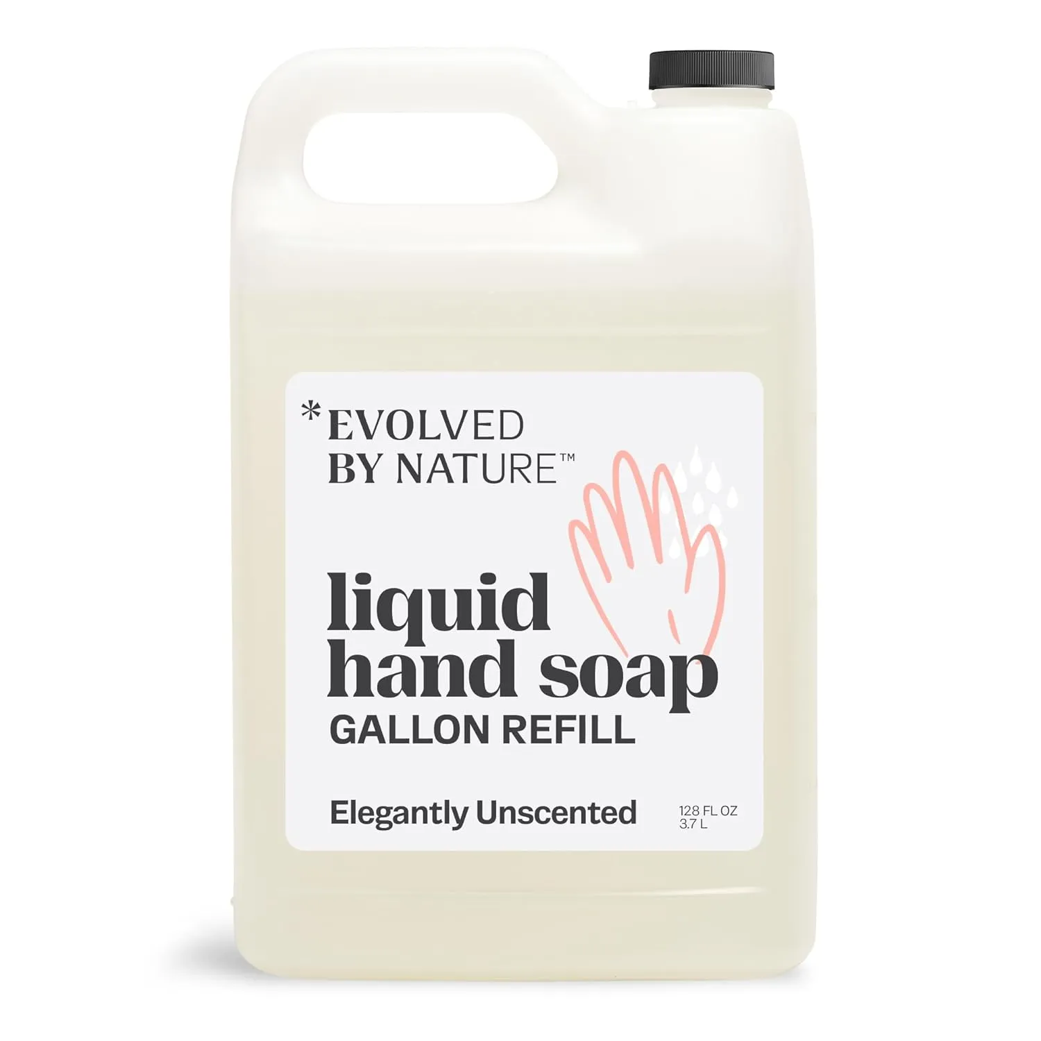 Evolved By Nature Liquid Hand Soap Refill, 128 Oz, Unscented, Biodegradable Formula
