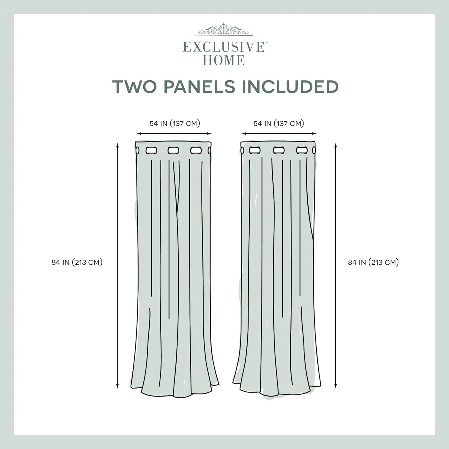 EXCLUSIVE HOME Chateau Striped Faux Silk Grommet Top Curtain Panel Pair, 54"x84", Taupe