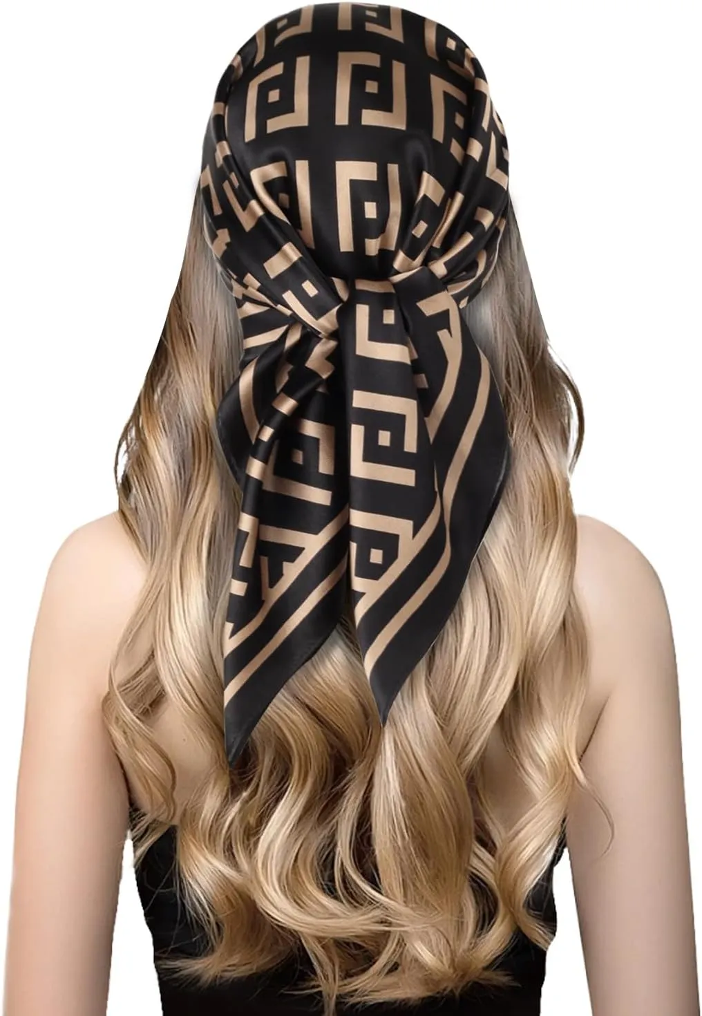 EXTREE 100% Pure Mulberry Silk Scarf Fashion Hair for Women Scarf Lightweight Square Neckerchief 27.5× 27.5 inches