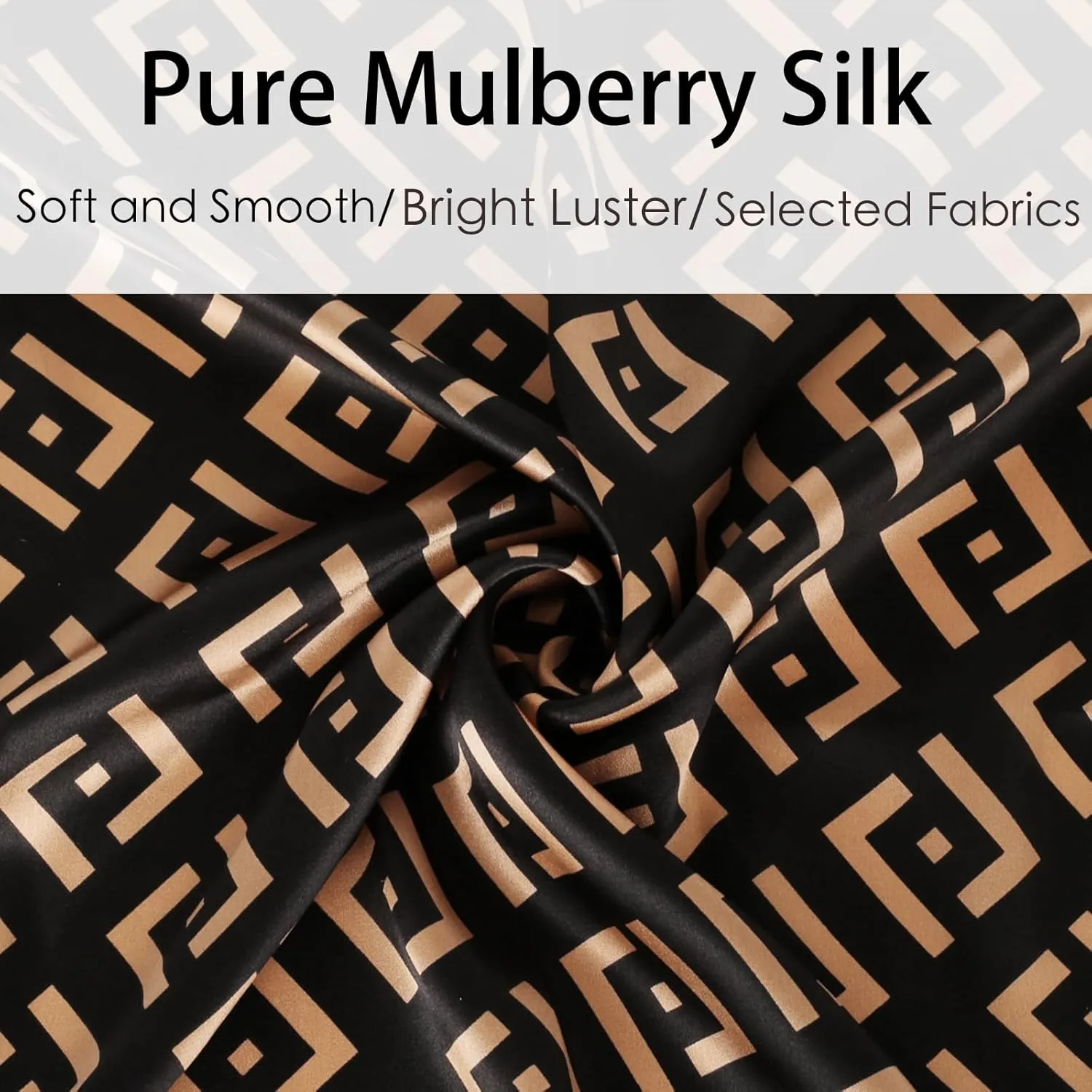 EXTREE 100% Pure Mulberry Silk Scarf Fashion Hair for Women Scarf Lightweight Square Neckerchief 27.5× 27.5 inches