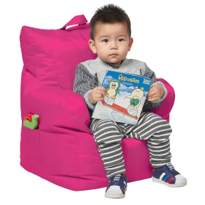 Factory Direct Partners 10483-RS Cali Little Bear Sack Bean Bag Chair, Dirt-Resistant Coated Oxford Fabric - Raspberry