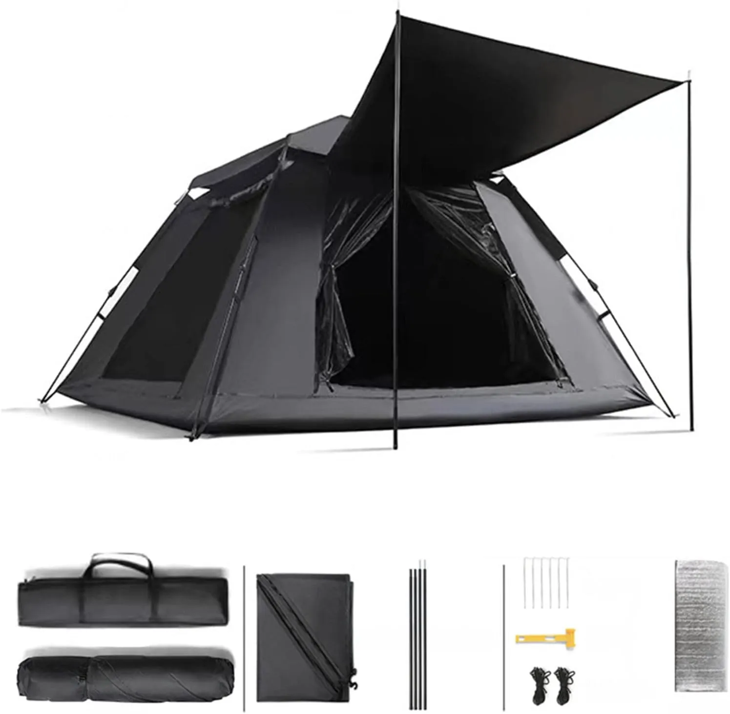 Family Tent,Sun Protection Large Tents for Camping Firm and Stable Utility Tents for Camping Hiking Picnic Garden 4 People