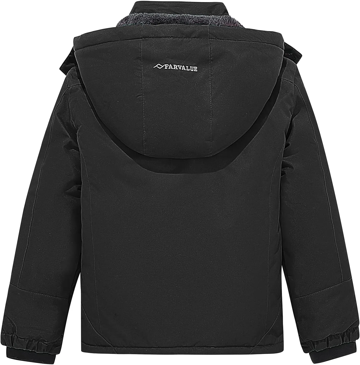 FARVALUE Boys Waterproof Ski Jacket Windproof Winter Coat Warm Snow Coat Outdoor Raincoats Hooded Windbreaker