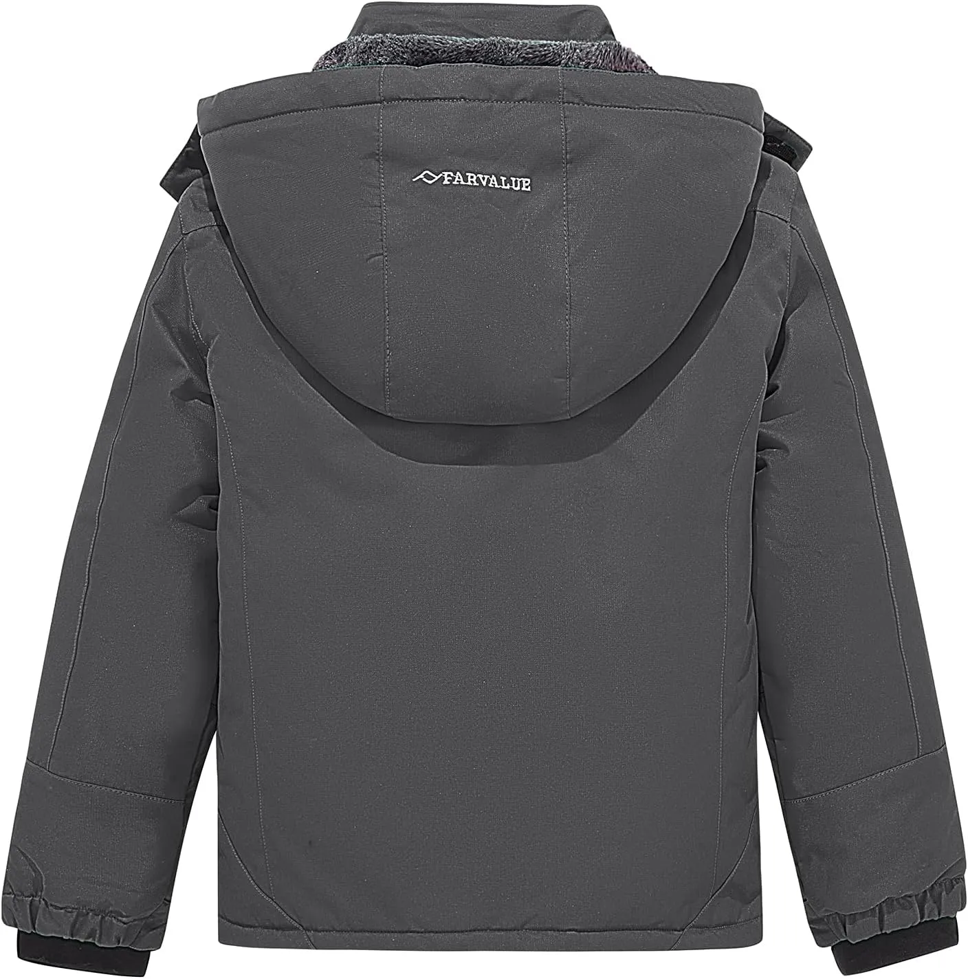 FARVALUE Boys Waterproof Ski Jacket Windproof Winter Coat Warm Snow Coat Outdoor Raincoats Hooded Windbreaker