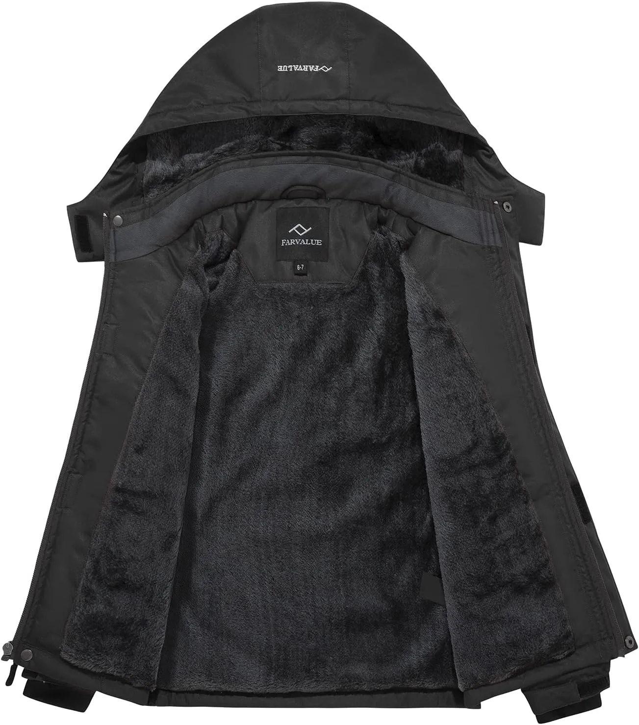 FARVALUE Boys Waterproof Ski Jacket Windproof Winter Coat Warm Snow Coat Outdoor Raincoats Hooded Windbreaker