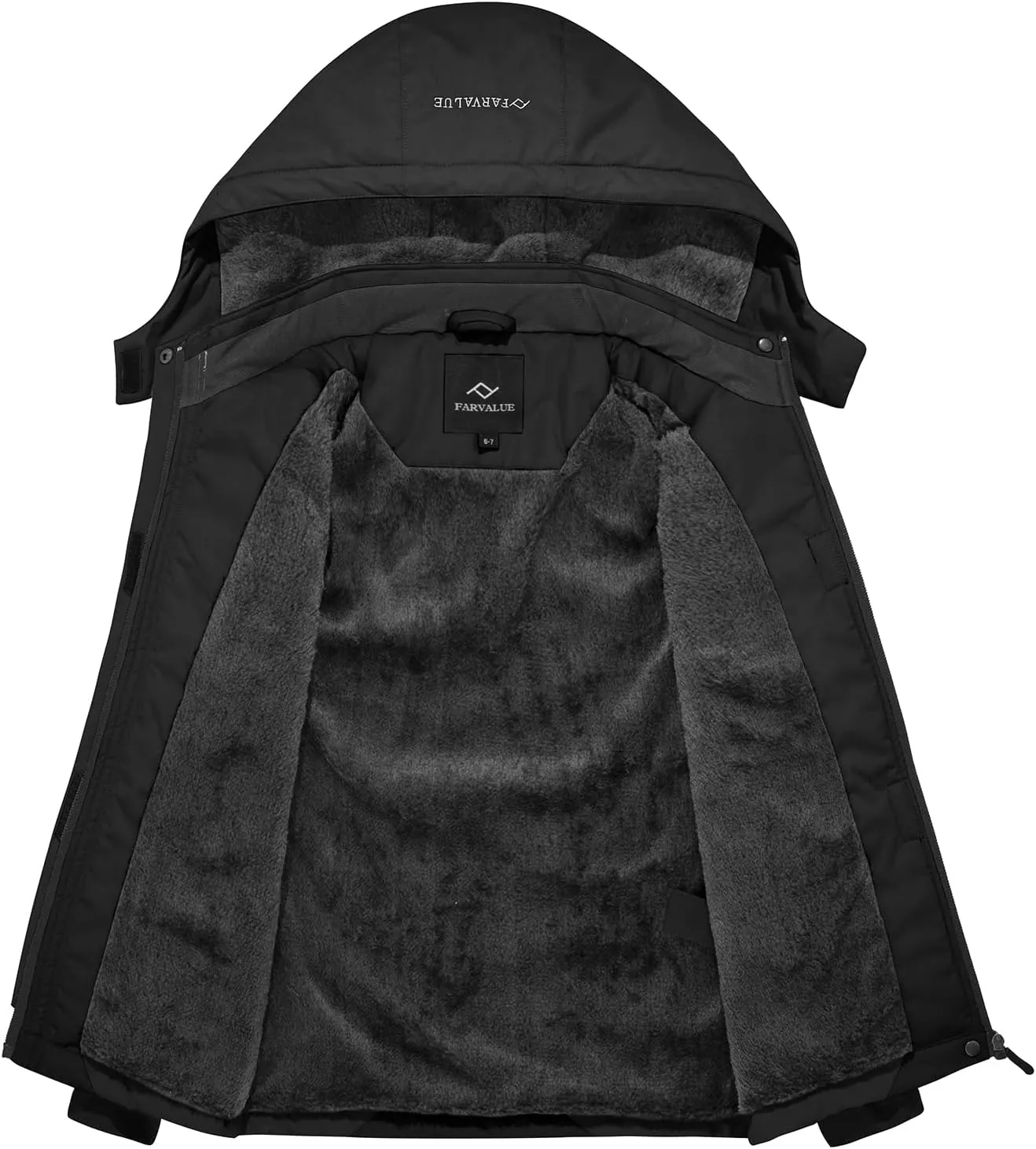 FARVALUE Girls Waterproof Ski Jacket Windproof Winter Coat Warm Fleece Snow Coat Outdoor Raincoats Hooded
