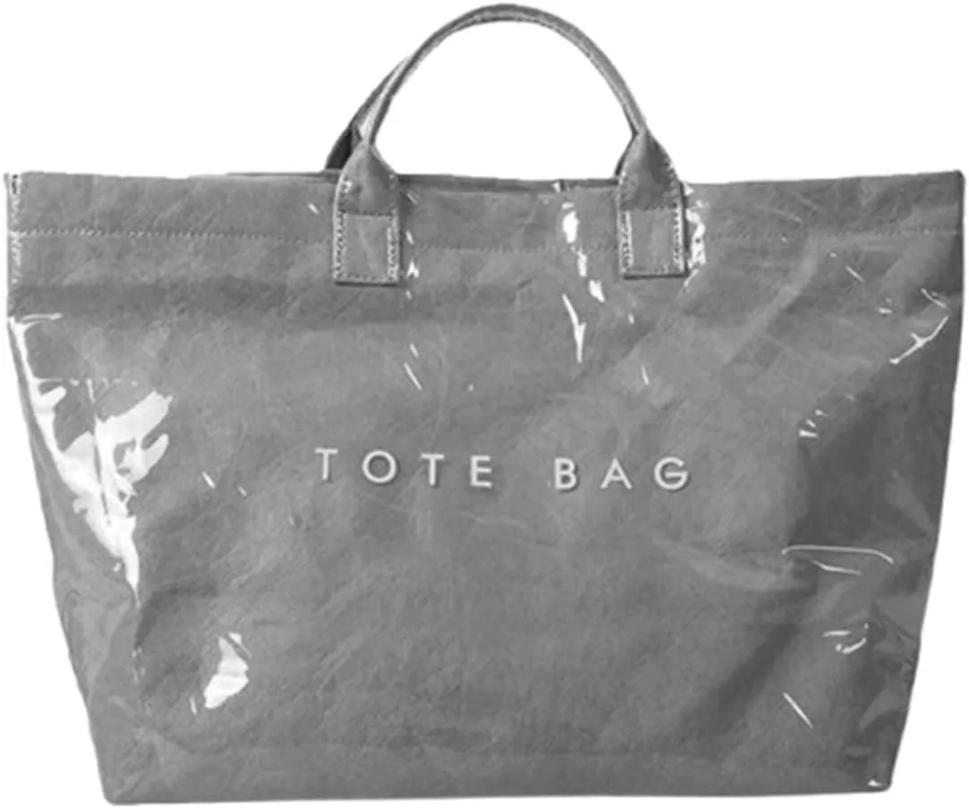 Fashion waterproof letter tote bag Stellaya women's PVC kraft paper handbag and shoulder ，Fashion Retro Bag