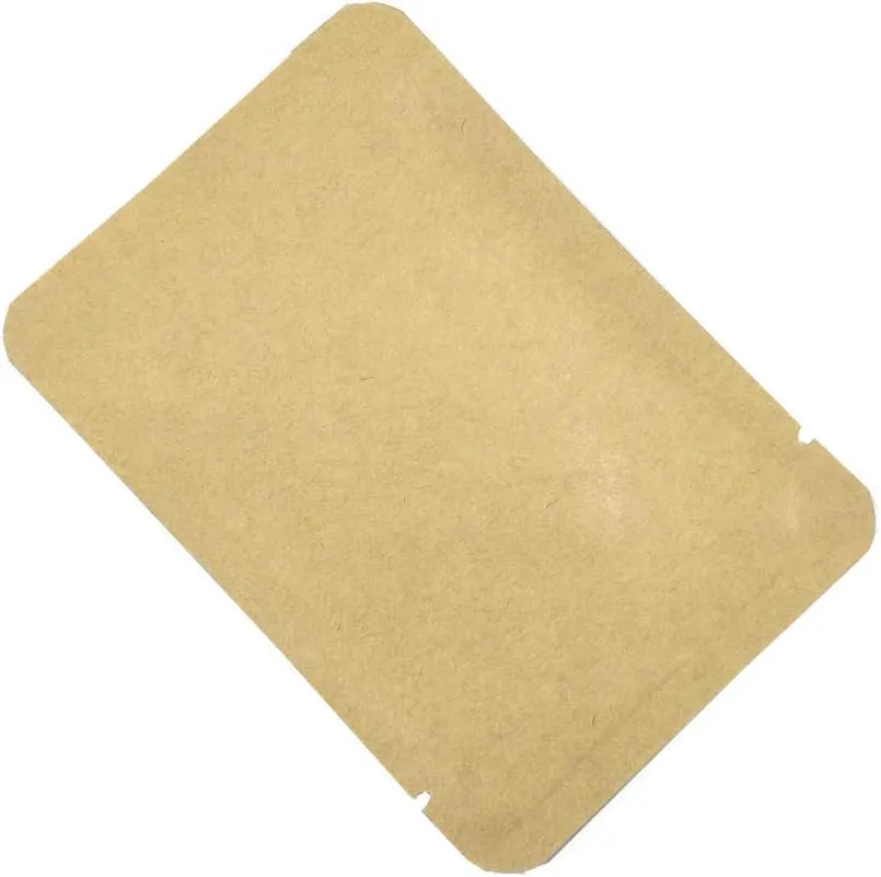 FERENLI 500 Pieces 3.9x5.9 inch (Usable Size 3.5x5.5 inch) Kraft Paper Open Top Vacuum Sealable Bags Mylar Foil Heat Seal Pouches for Sample Food Storage Packaging with Tear Notches
