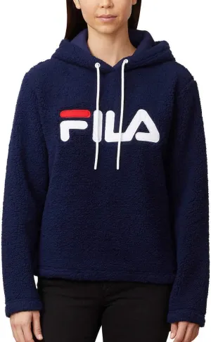 Fila Womens Caroline Sherpa Hoodie (Peacoat, X-Large)