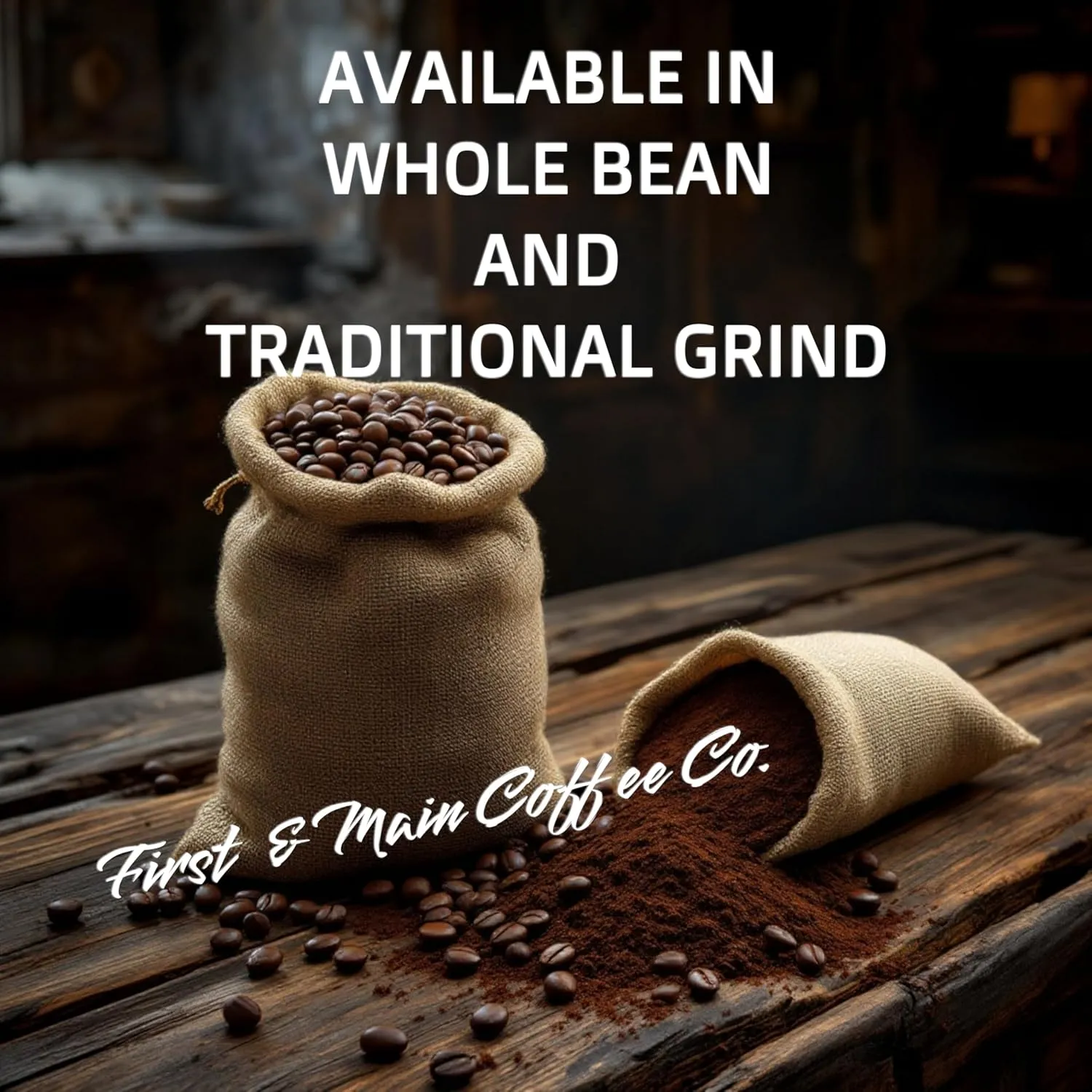 First & Main Coffee Co., Sultry Sumatra, Restaraunt Blend, Dark Roast, Whole Bean Coffee, 1 Pound Bag