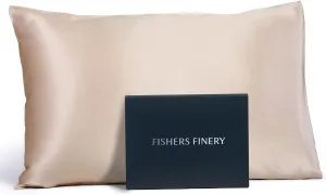 Fishers Finery 19mm 100% Pure Mulberry Silk Pillowcase, Good Housekeeping Quality Tested (Taupe, K)