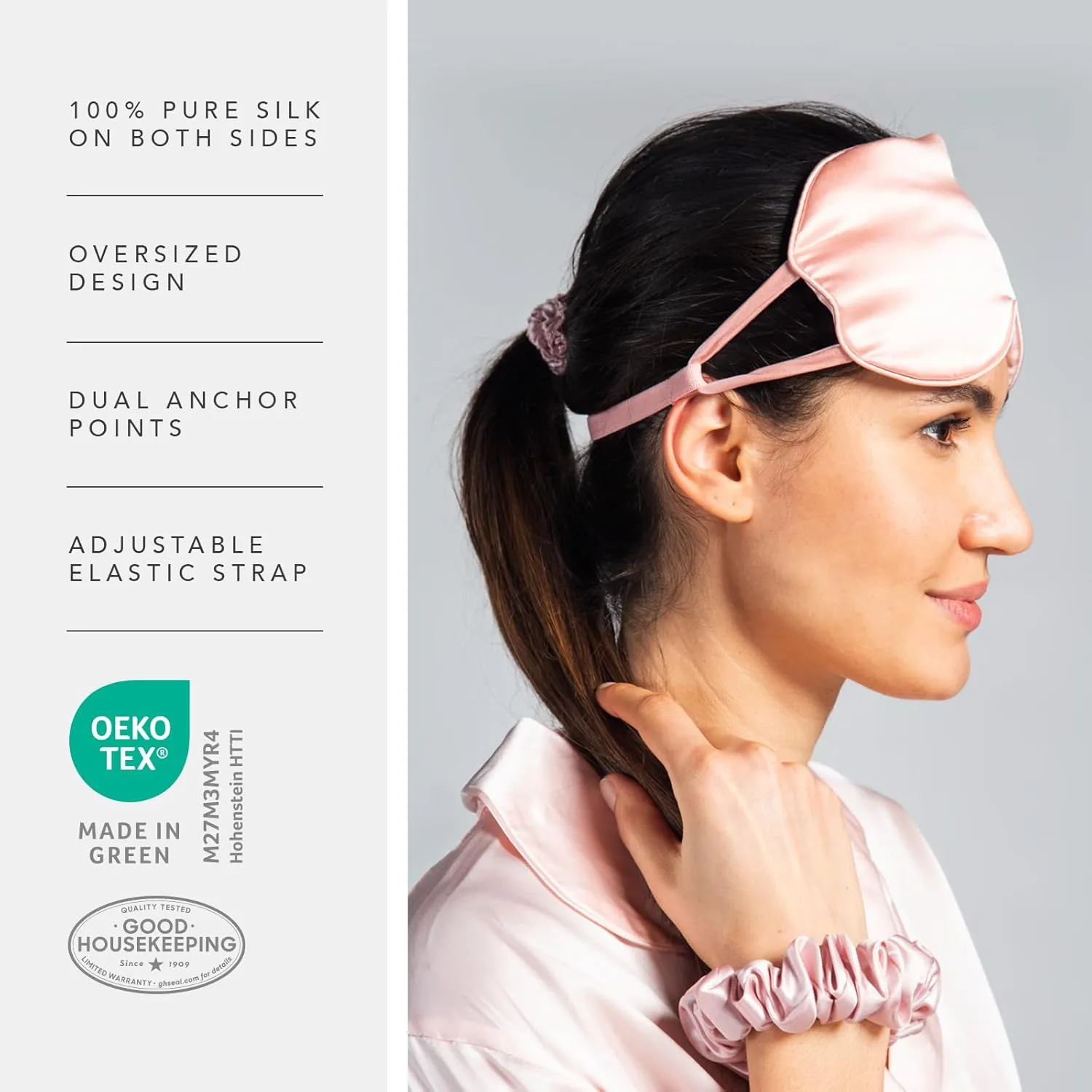 Fishers Finery 25 Momme Mulberry Silk Sleep Mask | Blindfold | Anti-Wrinkles (Wine)