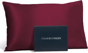 Fishers Finery 25mm 100% Pure Mulberry Silk Pillowcase, Good Housekeeping Winner (Red, Standard)