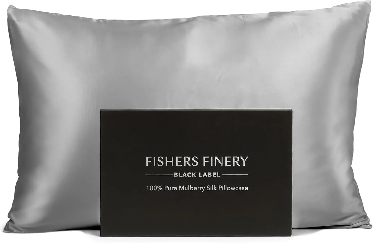 Fishers Finery 30mm 100% Pure Mulberry Silk Pillowcase, Good Housekeeping Quality Tested (Silver, Standard)
