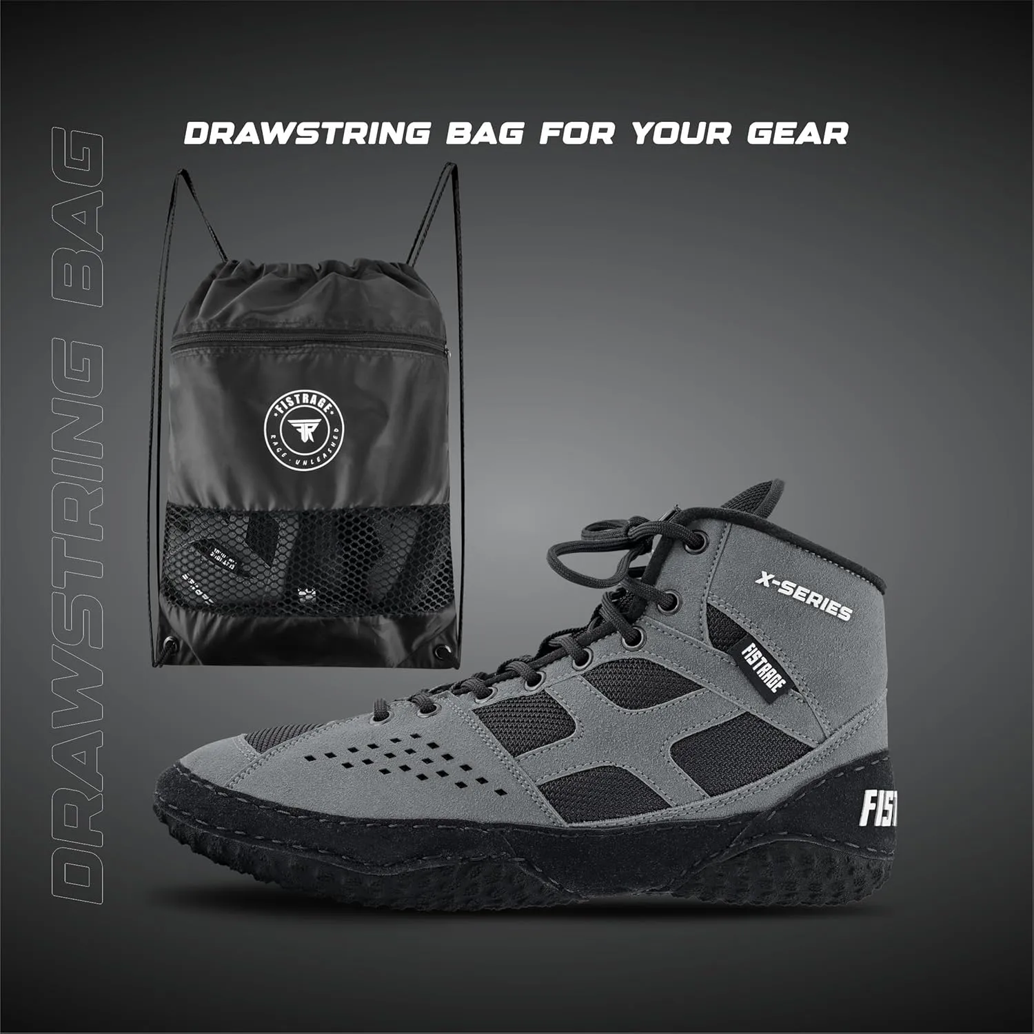 FISTRAGE Wrestling Shoes For Men, Women, Youth Lightweight Shoes Fighting Wrestling - AmmaraHide Seude with Rubber Sole, Sports Master Training Boots | Combat Footwear | Ventilated Design With Mesh | Pro Geniune Handmade Unisex Shoes