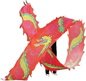 Fitness Toys Dragon Ribbon Streamer,Dragon Silk Flowy,3D Colorful Dragon Silk Flowy Spinning & Shaking for Ribbon Toy for Children Kids Beginner Outdoor Park(10m)
