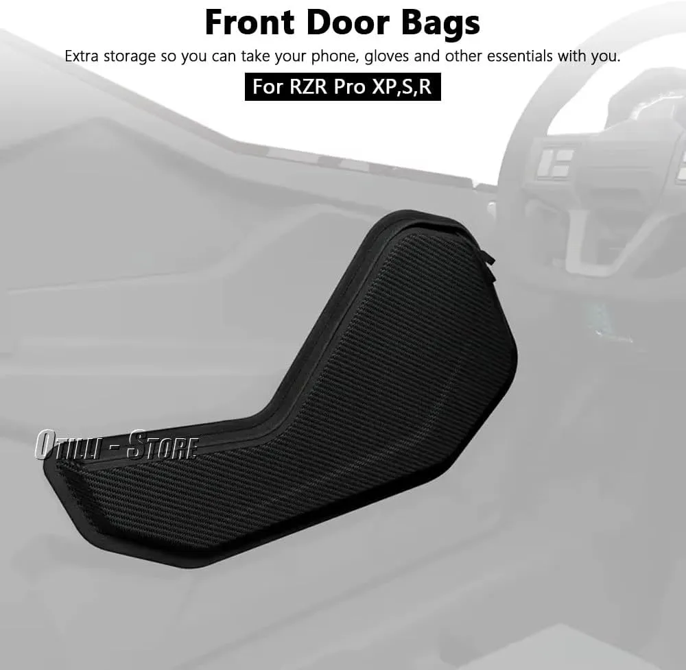 Fits for Polaris RZR XP 4 Pro S PRO R 4 2025 Side Door Storage Bags UTV Accessories 6 Quart Front/Rear Door Tool Bags Waterproof UTV Door Bag with Zipper (Front Door Bags)