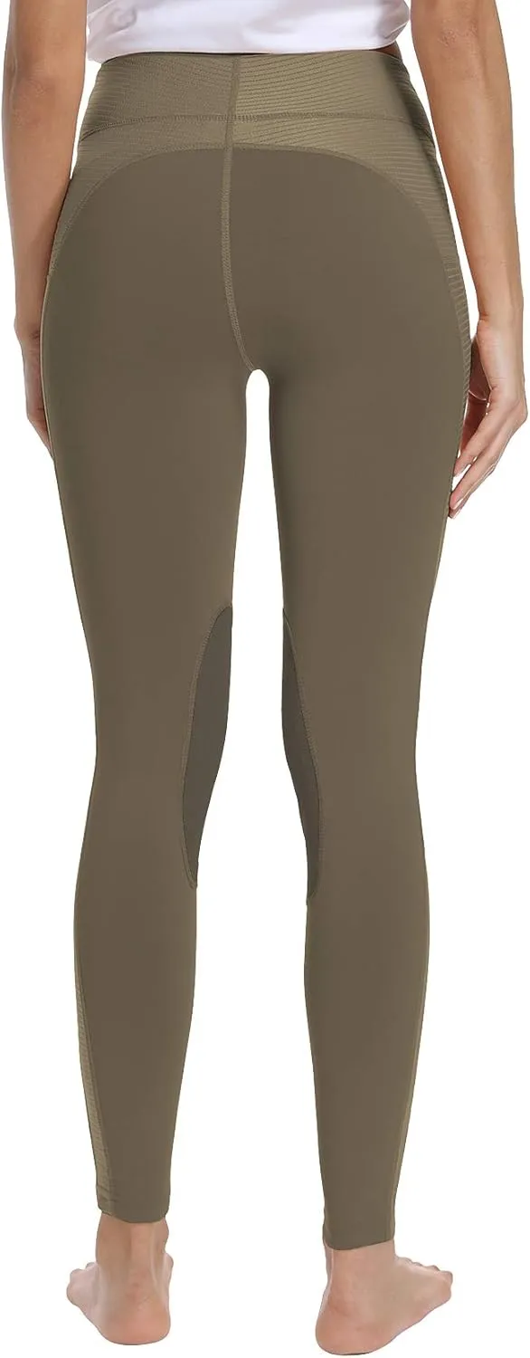FitsT4 Sports Women's Riding Tights Knee Patch Ventilated Active Schooling Tights