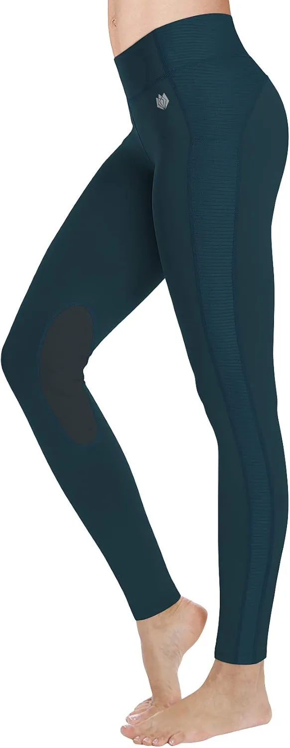 FitsT4 Sports Women's Riding Tights Knee Patch Ventilated Active Schooling Tights