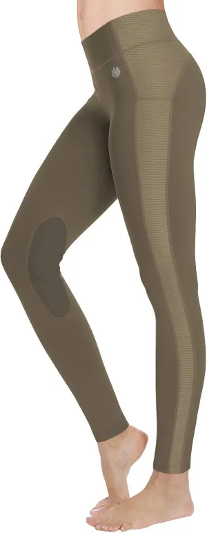 FitsT4 Sports Women's Riding Tights Knee Patch Ventilated Active Schooling Tights