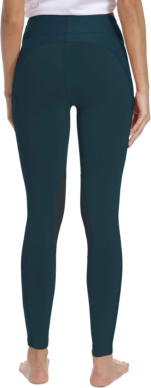 FitsT4 Sports Women's Riding Tights Knee Patch Ventilated Active Schooling Tights