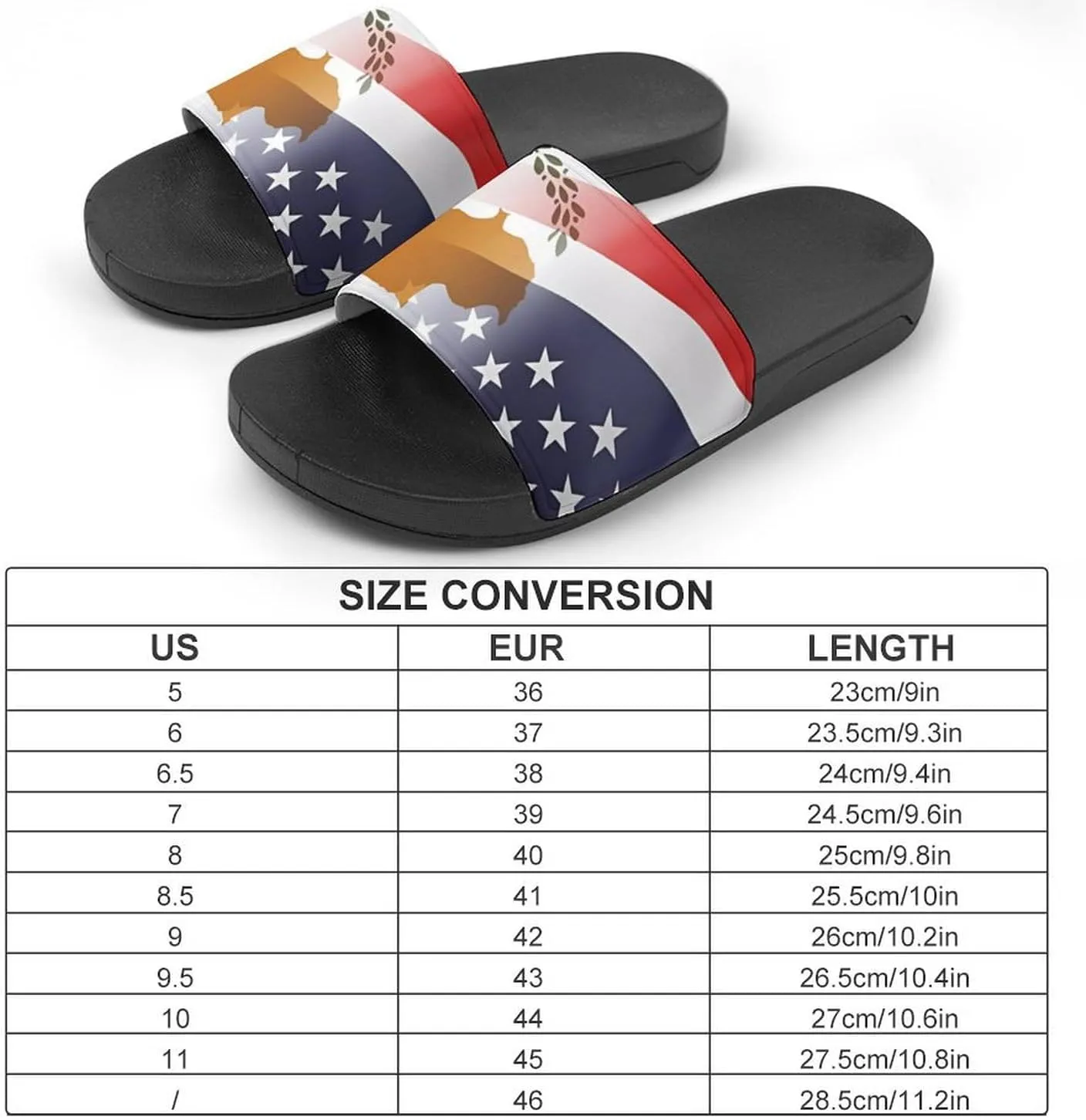 Flag of Cyprus And U.S. FLAG House Sandals Non-Slip Bathroom Slippers Beach Summer Shoes for Men Women