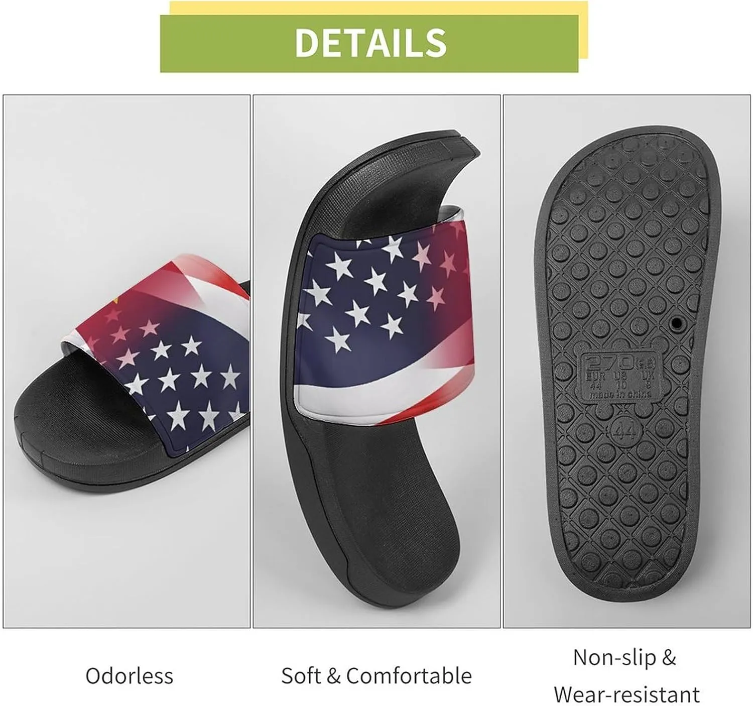 Flag of Suriname And U.S. FLAG House Sandals Non-Slip Bathroom Slippers Beach Summer Shoes for Men Women