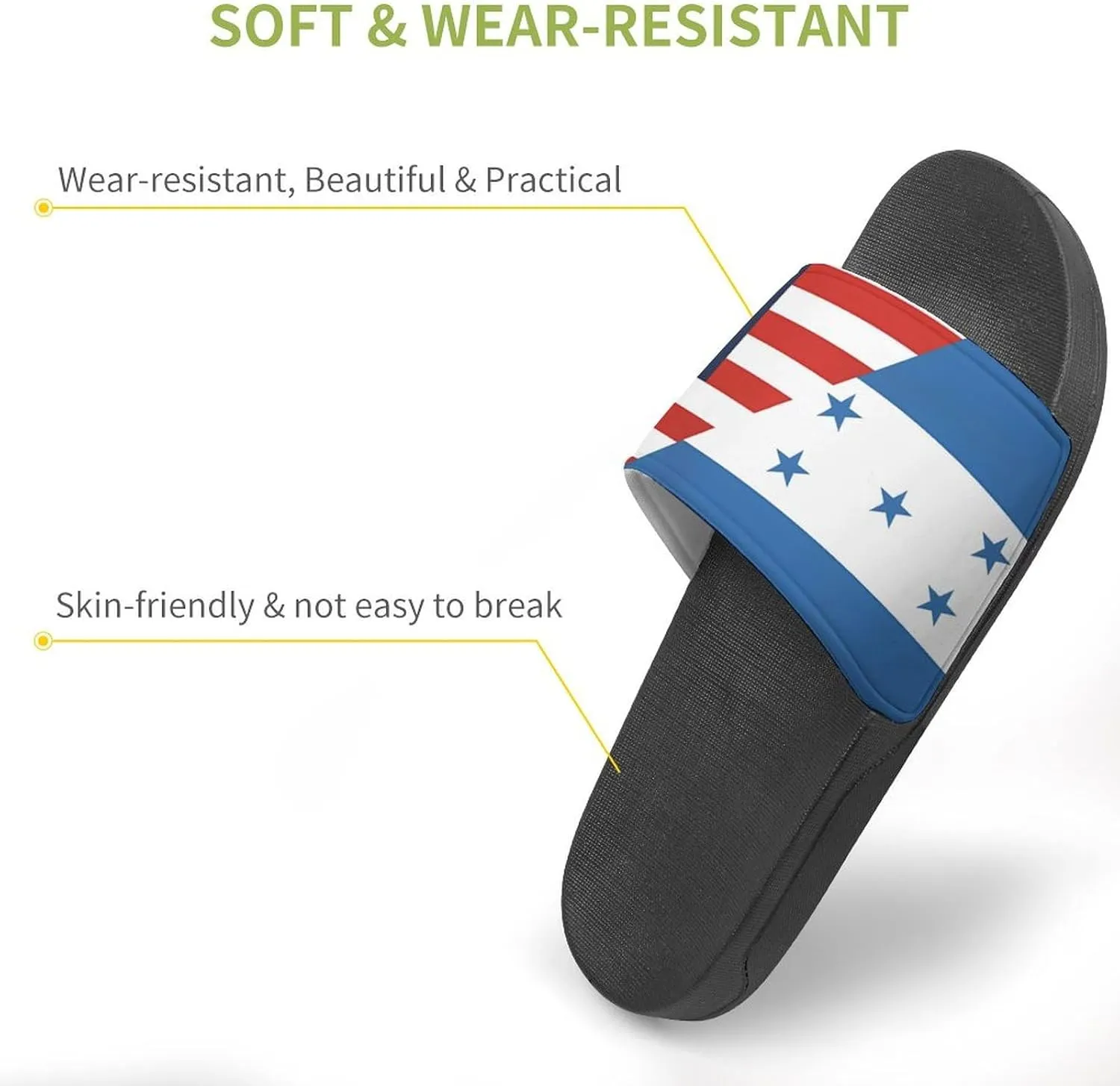 Flag of U.S. Honduras Flag House Sandals Non-Slip Bathroom Slippers Beach Summer Shoes for Men Women