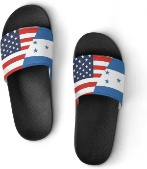 Flag of U.S. Honduras Flag House Sandals Non-Slip Bathroom Slippers Beach Summer Shoes for Men Women