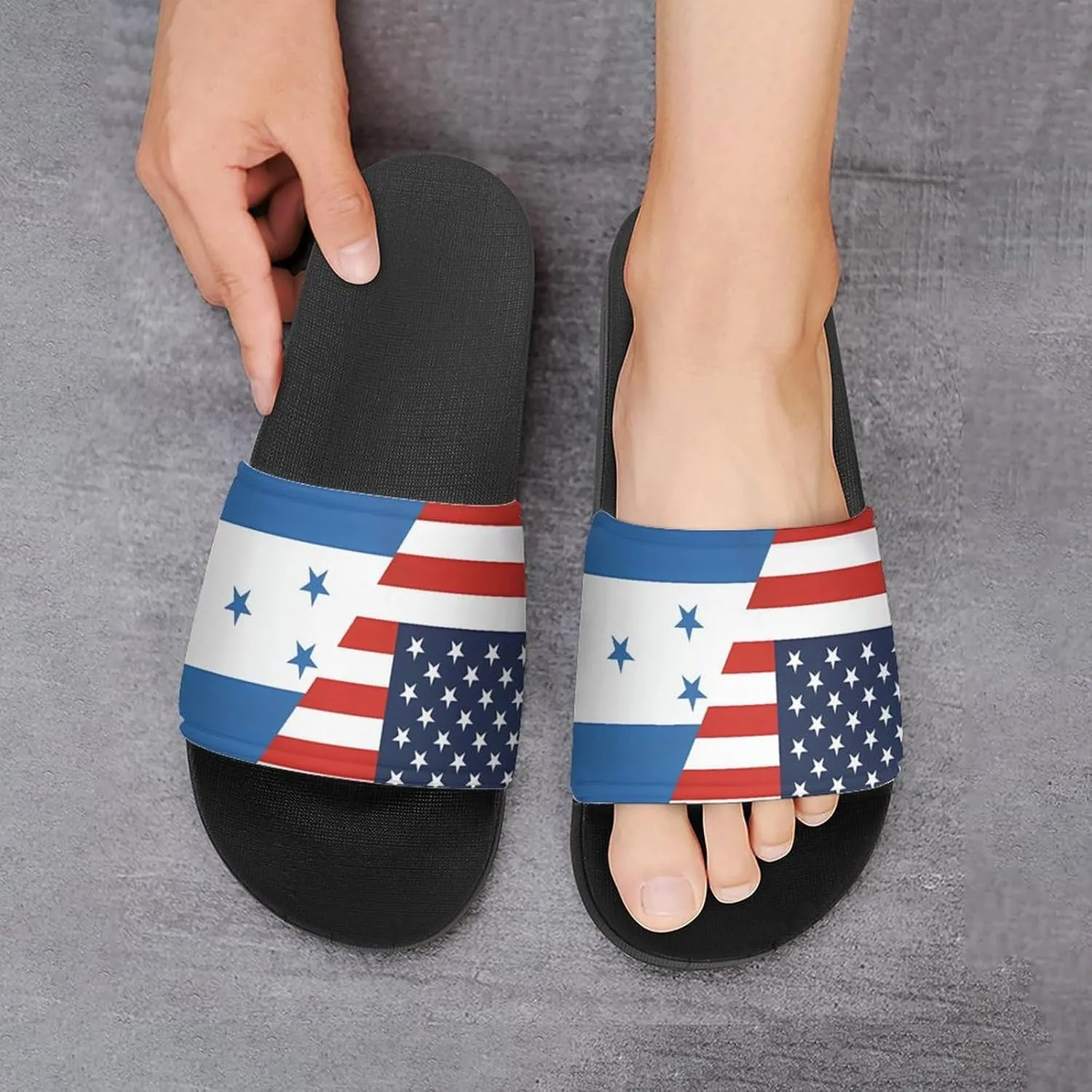 Flag of U.S. Honduras Flag House Sandals Non-Slip Bathroom Slippers Beach Summer Shoes for Men Women
