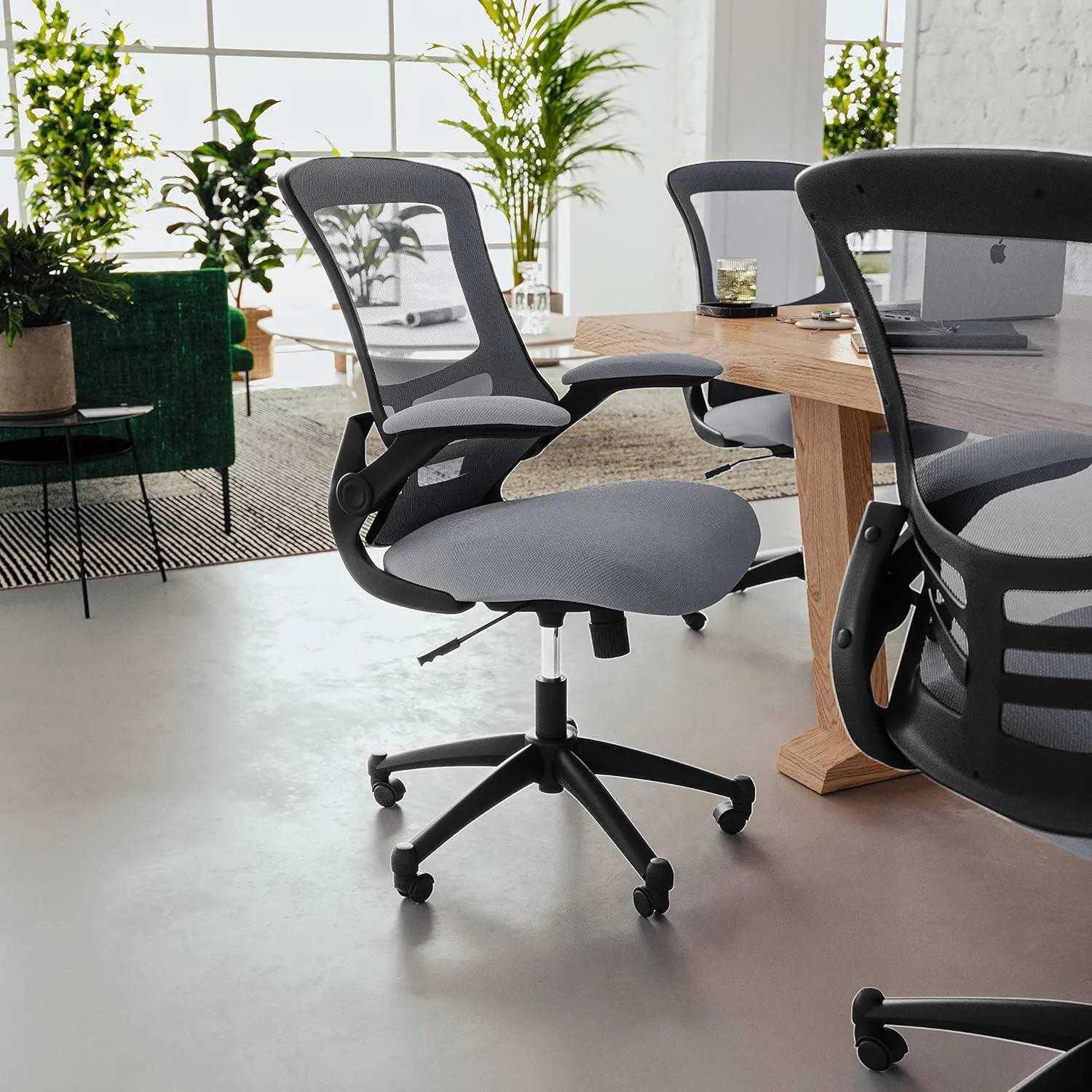 Flash Furniture Kelista Office Chair, Ergonomic, Mid-Back, Dark Gray Mesh with Swivel