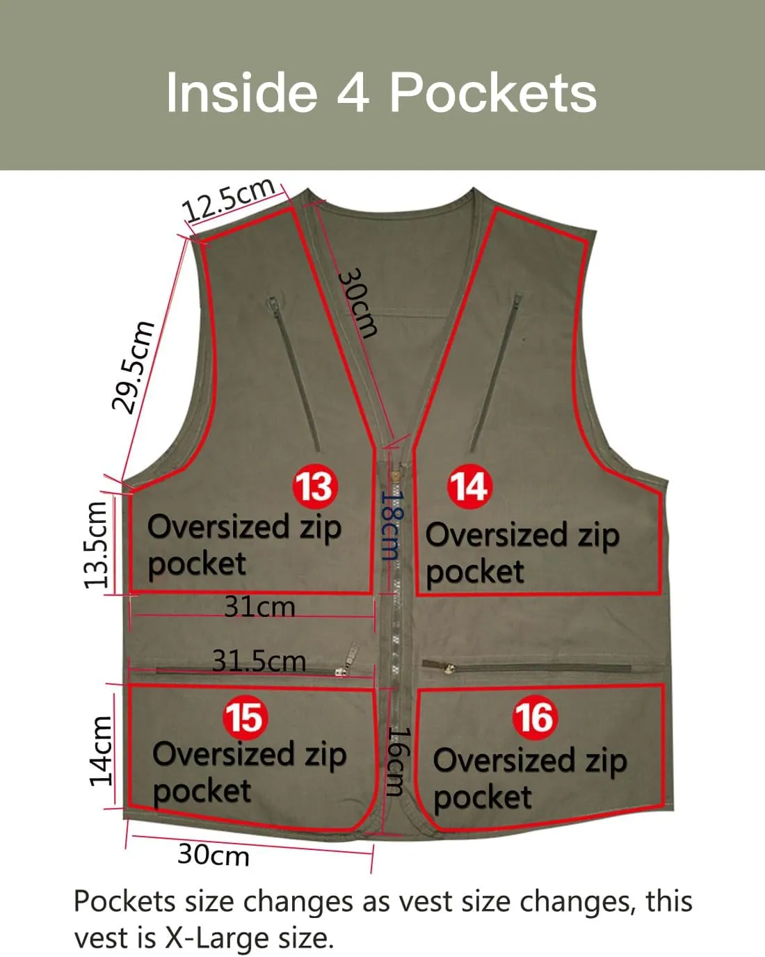 Flygo Mens Summer Outdoor Work Safari Fishing Travel Photo Vest with Pockets