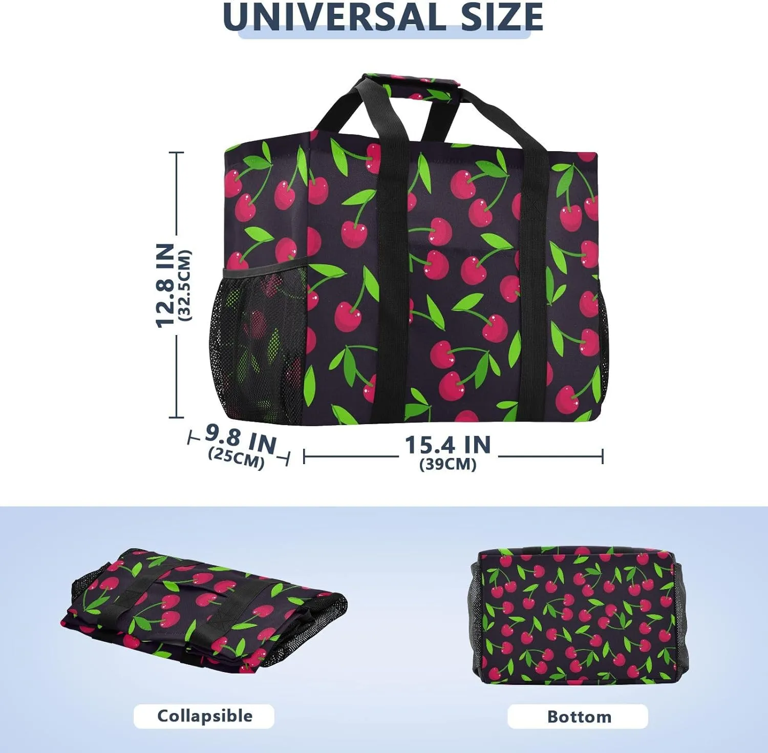 Foldable Grocery Reusable Tote Grocery Bag, Travel Canvas Shoulder Bags, Large Casual Laundry Pool Beach Bag