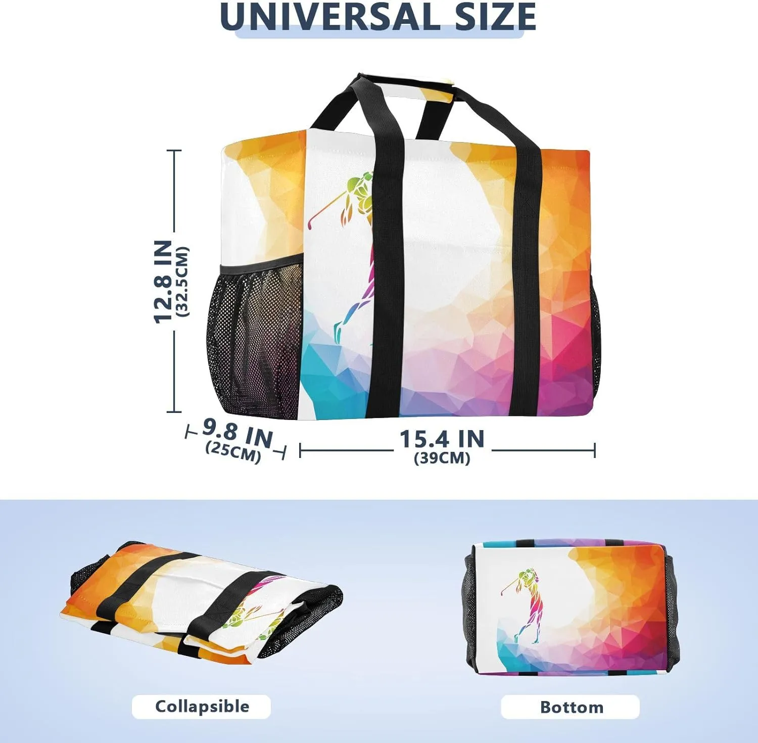 Foldable Grocery Reusable Tote Grocery Bag, Travel Canvas Shoulder Bags, Large Casual Laundry Pool Beach Bag