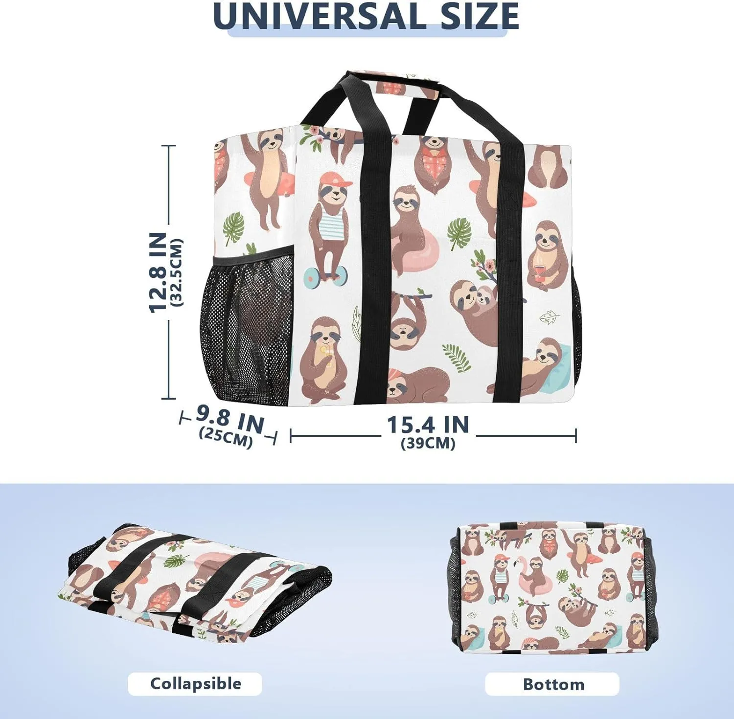 Foldable Grocery Reusable Tote Grocery Bag, Travel Canvas Shoulder Bags, Large Casual Laundry Pool Beach Bag