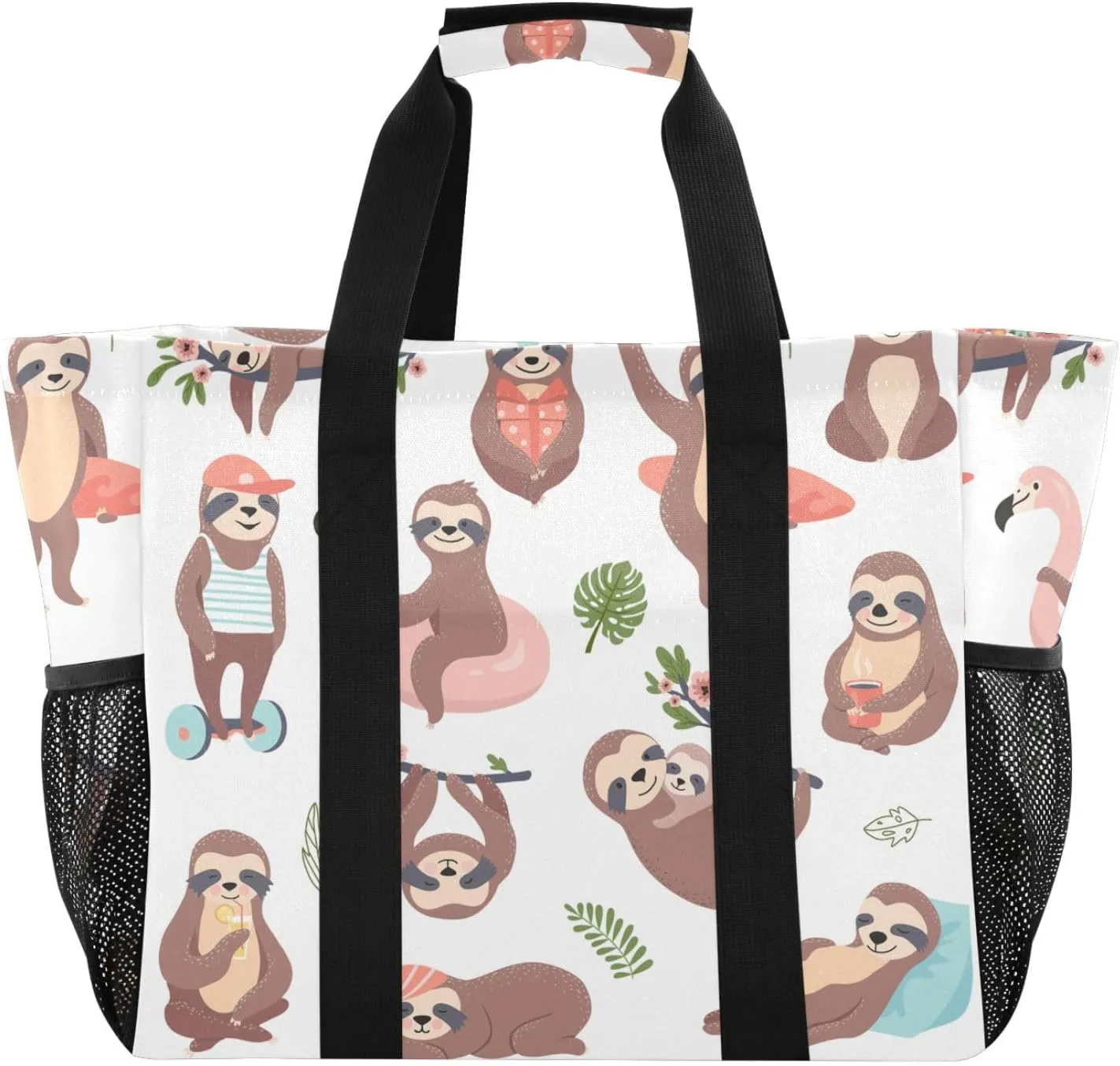 Foldable Grocery Reusable Tote Grocery Bag, Travel Canvas Shoulder Bags, Large Casual Laundry Pool Beach Bag