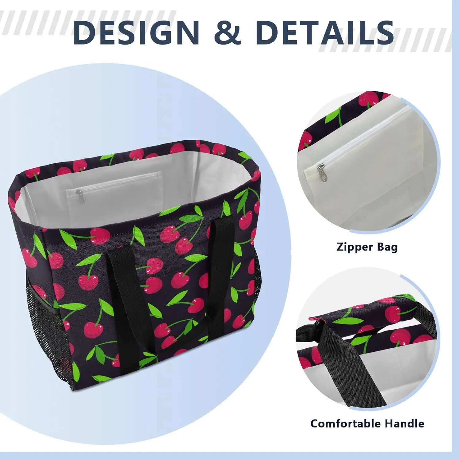 Foldable Grocery Reusable Tote Grocery Bag, Travel Canvas Shoulder Bags, Large Casual Laundry Pool Beach Bag