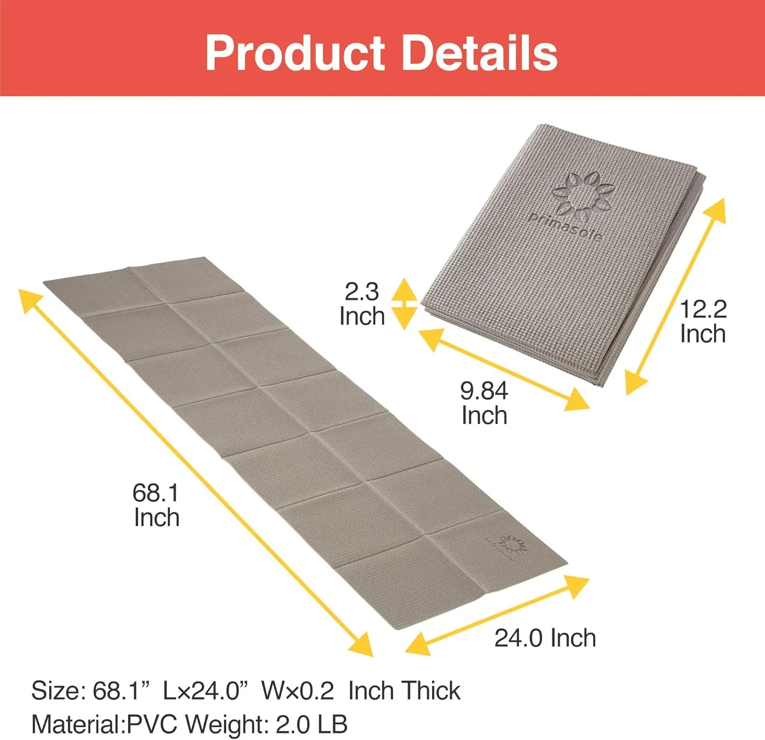 Folding Yoga Travel Pilates Mat Foldable Easy to Carry to Class Beach Park Tear-resistant Travel Picnics 4mm Thick 9 Colors