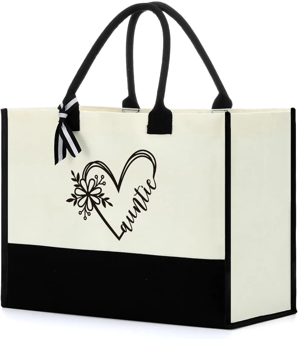 FORBIDDEN PAPER Grandma Aunt Mom Gifts for Women Mommy Tote Bag Birthday Mothers Day Beach Bag Canvas Shopping Grocery Bag