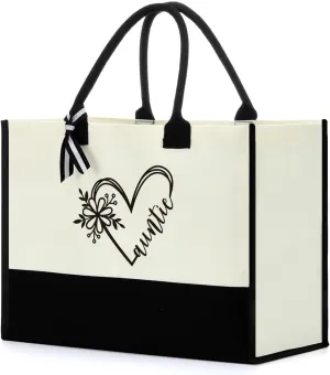 FORBIDDEN PAPER Grandma Aunt Mom Gifts for Women Mommy Tote Bag Birthday Mothers Day Beach Bag Canvas Shopping Grocery Bag