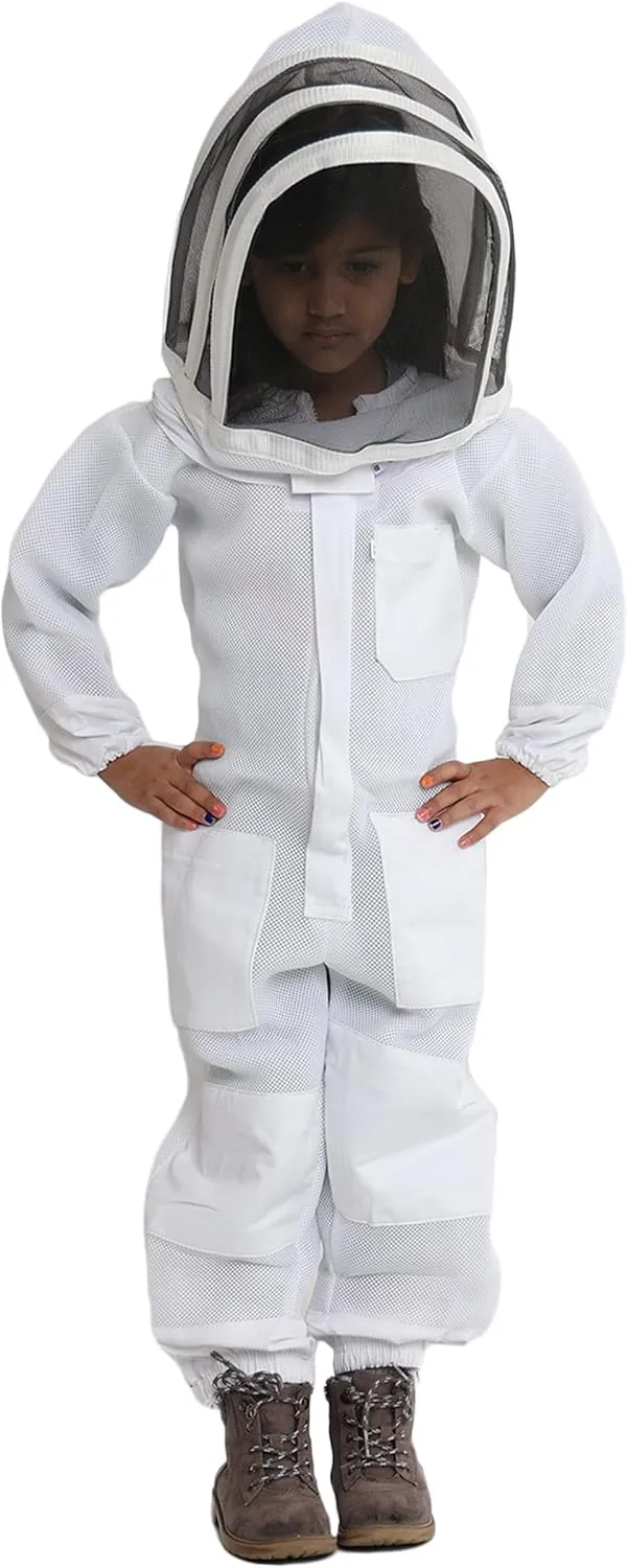 FOREST BEEKEEPING SUPPLY- Kids Full Body Bee Suit. Cotton twill soft to Children’s skin tuff to bee Stings with Veil