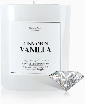 Foreverwick Cinnamon Vanilla Candle | Diamond Candle | Scented Jar Candle | Strong Scented Candles for Decor | 14 oz & 70 Hrs Burning Time