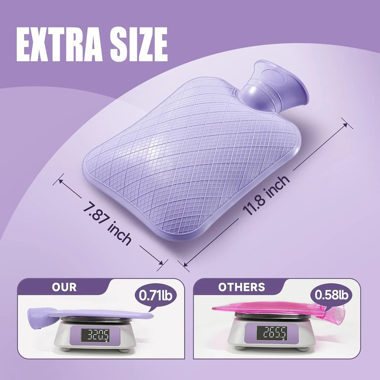 FORICOM Hot Water Bottle with Cover,Hot Water Bag for Pain Relief 2Liter,Heating Pad,Hand Warmer,Warming Bed.Classic.BPA Free,Close-Match(Green)