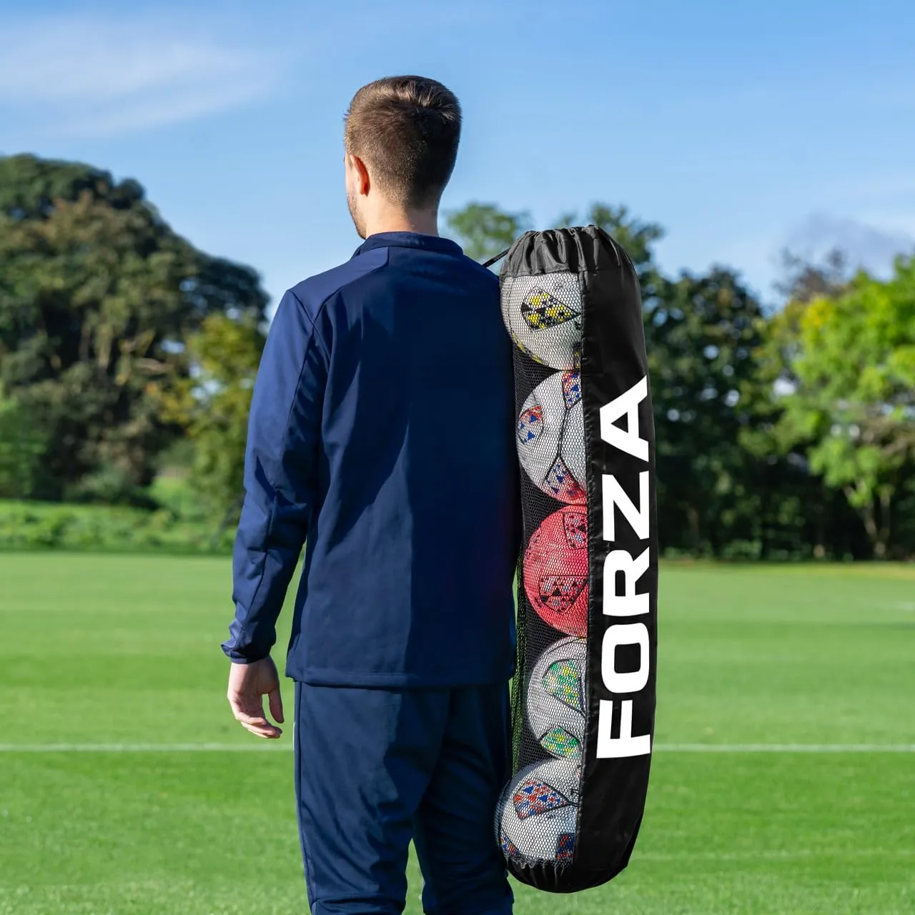 FORZA Tube Ball Bag│ Soccer Ball Drawstring Bag │ Fits Five Size 5 Balls