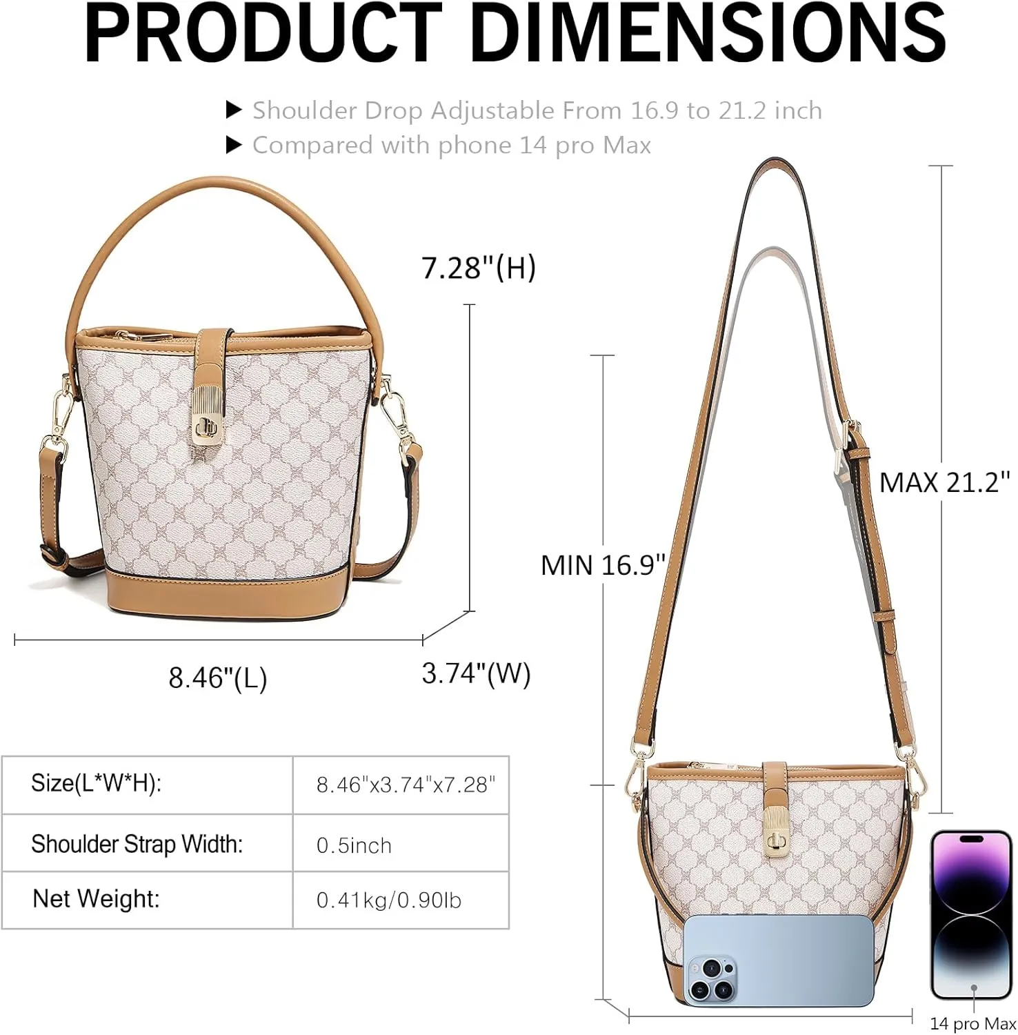 FOXLOVER Coated Canvas Bucket Crossbody Bags for Women Top-Handle Handbags Small Satchel Purse Trendy Twist Lock