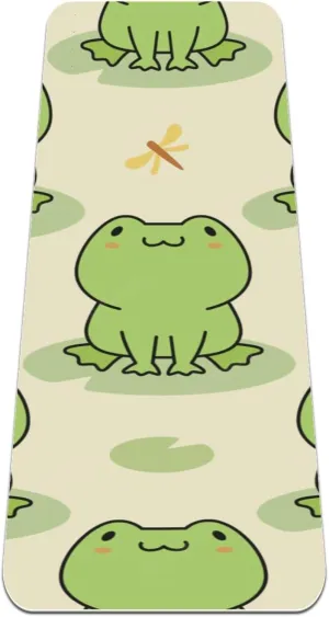 Frog Shadow on Leaf Yoga Mat Thick Workout Exercise Mat, Non Slip Pilates Fitness Mats, Eco Friendly, Anti-Tear 1/4" Thick Yoga Mats for Women Men