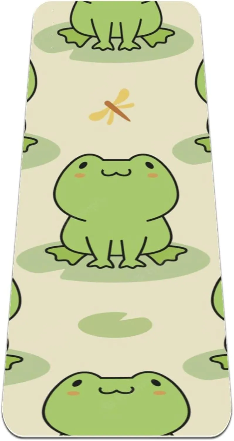 Frog Shadow on Leaf Yoga Mat Thick Workout Exercise Mat, Non Slip Pilates Fitness Mats, Eco Friendly, Anti-Tear 1/4" Thick Yoga Mats for Women Men