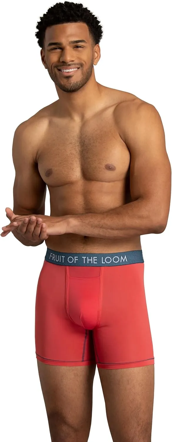 Fruit of the Loom Men's Getaway Boxer Briefs, Lightweight Breathable Fabric, Quick Dry & Odor Control