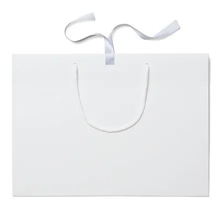 FSC® White Matt Laminated Ribbon Gift Bags